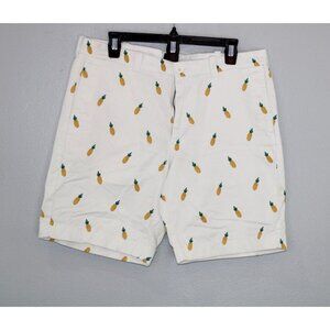J.Crew Shorts Men's 34 White Pineapple Novelty Print Chino Beach Tropical Vacay